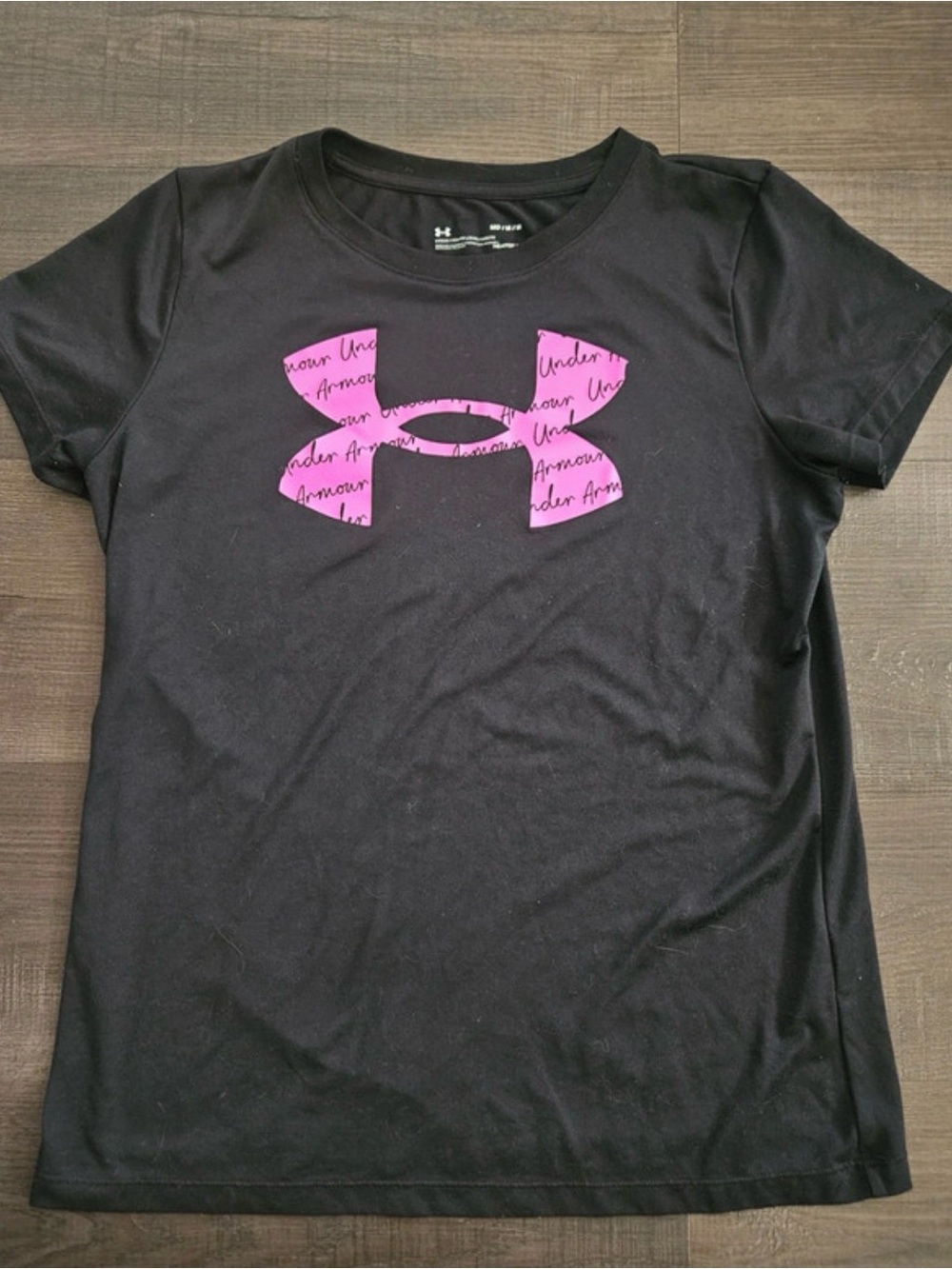 Under Armour Black Tee with Pink Accent